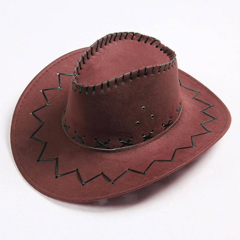 Fashion Cowboy Hat for Kids Personalized Party Straw Hat Suede Fabric