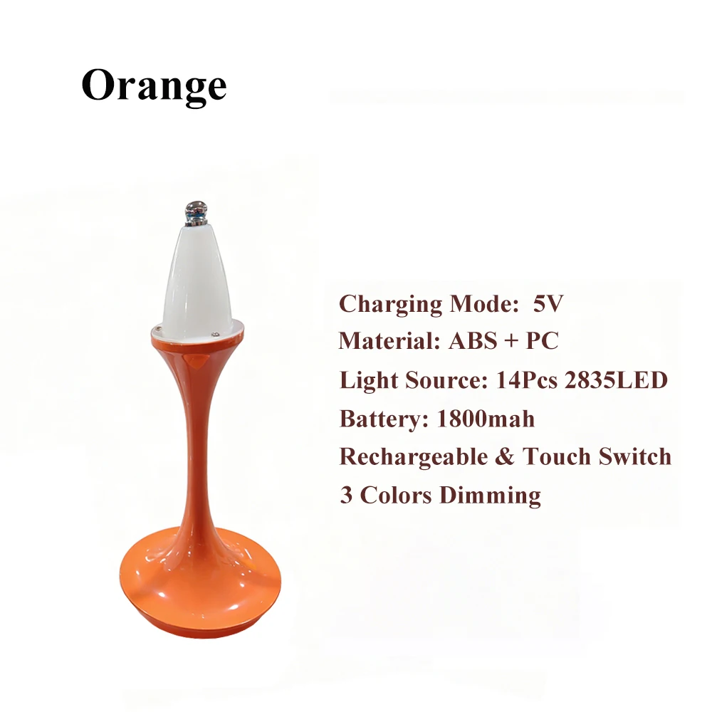 KFV Pilzdesign 3-Farben-Dimmbare Tischlampe USB Wiederaufladbar Touch-Bedienung Einstellbare Temperatur Raumdekoration Schreibtischleuchte