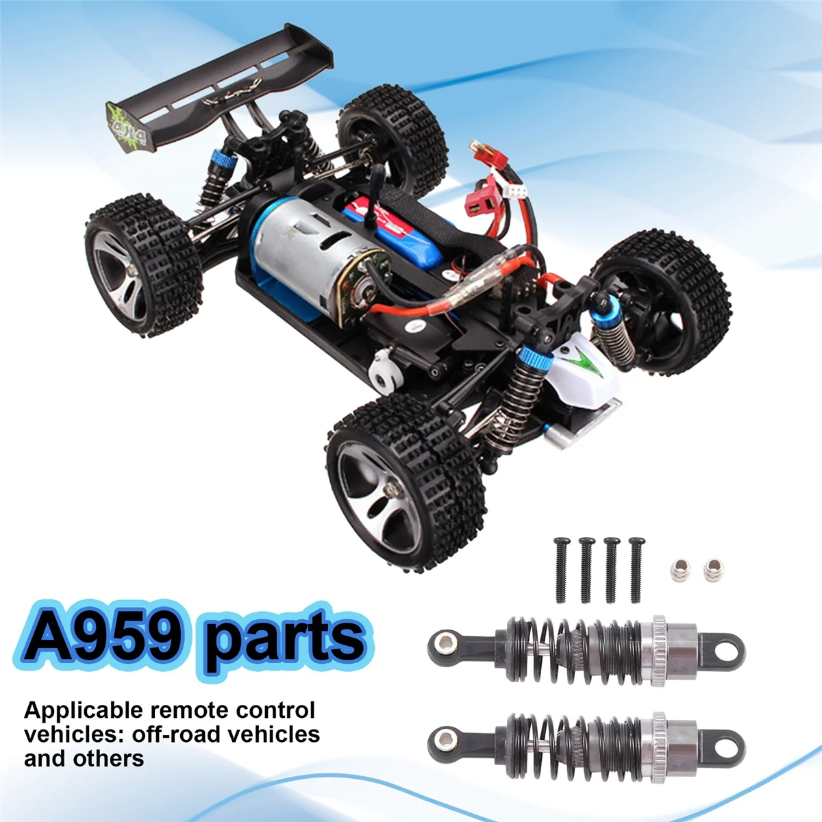 Amortecedor de óleo ajustável para carro RC, 1:18 Wltoys A959 A969 A979 K929 Hpi Hsp Traxxas Losi Tamiya, titânio, 65mm, 2 peças