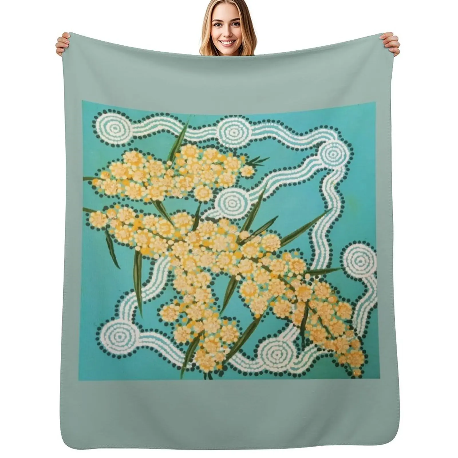 

Wattle Journey Throw Blanket Stain Resistant Cozy Warm Blanket