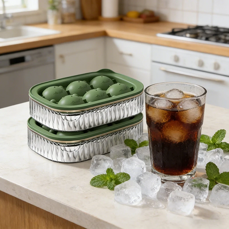 6 Grids Silicone Ice Cube Molds Reusable Whiskey Freezer Tra