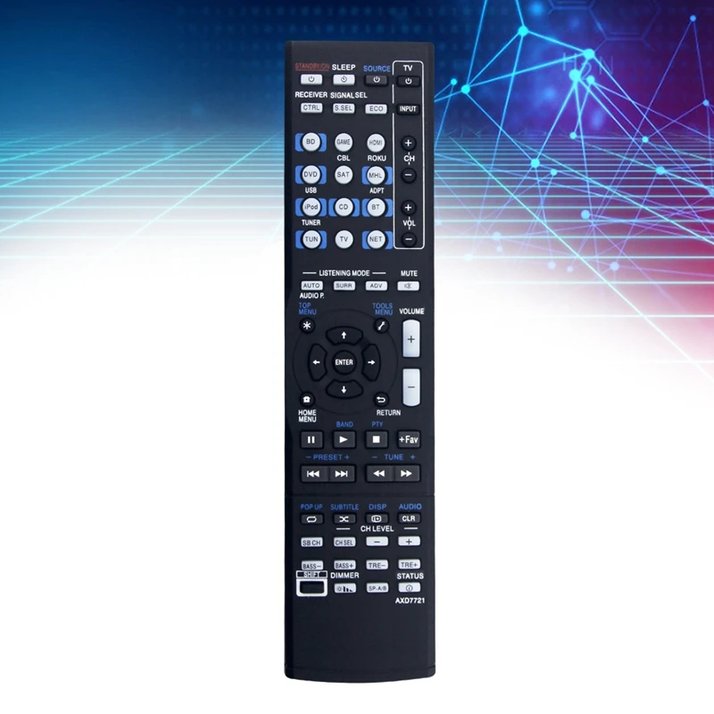 Multi-รุ่นเปลี่ยน AXD7721 รีโมทสําหรับ Pioneer AV Receiver VSX Series - ใช้งานร่วมกับรุ่น VSX-830 To VSX-824