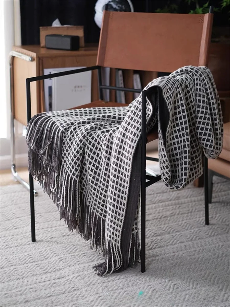

Nordic Minimalist Luxury Knitted Blanket Sofa Decorative Air Conditioned Office Sample Room Bed Tail Towel Other Brand