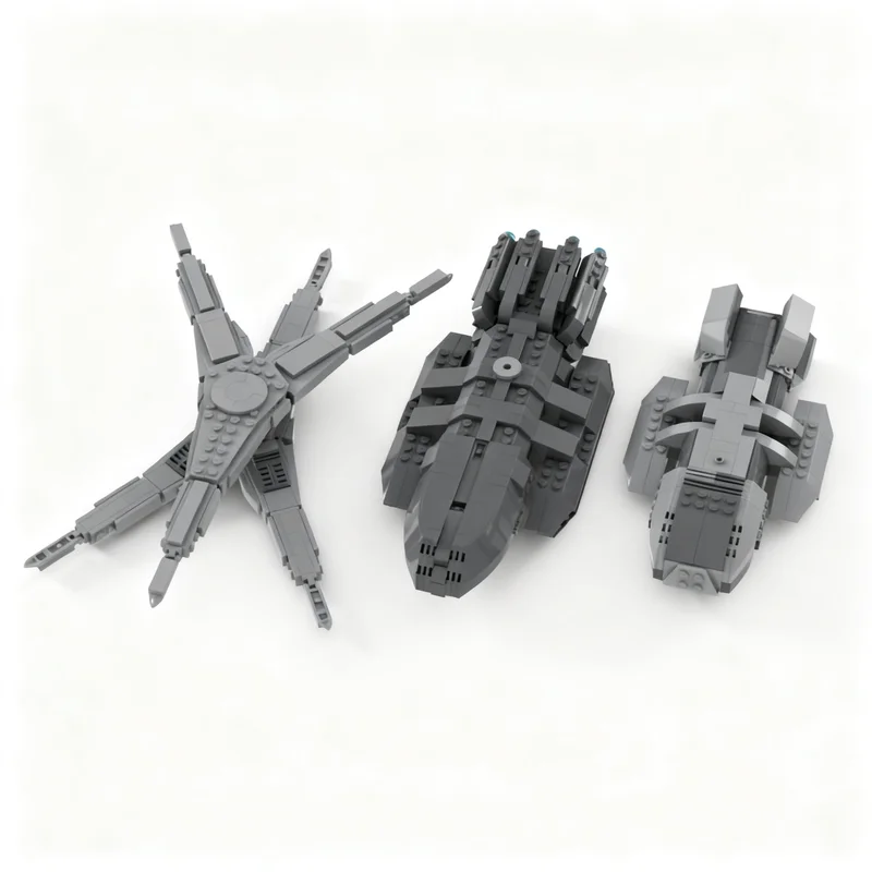 814pcs MOC Bundle Battlestar Galactica Battlestar Pegasus Cylon Basestar Type-D Model Building Blocks Christmas Gift Toys DIY