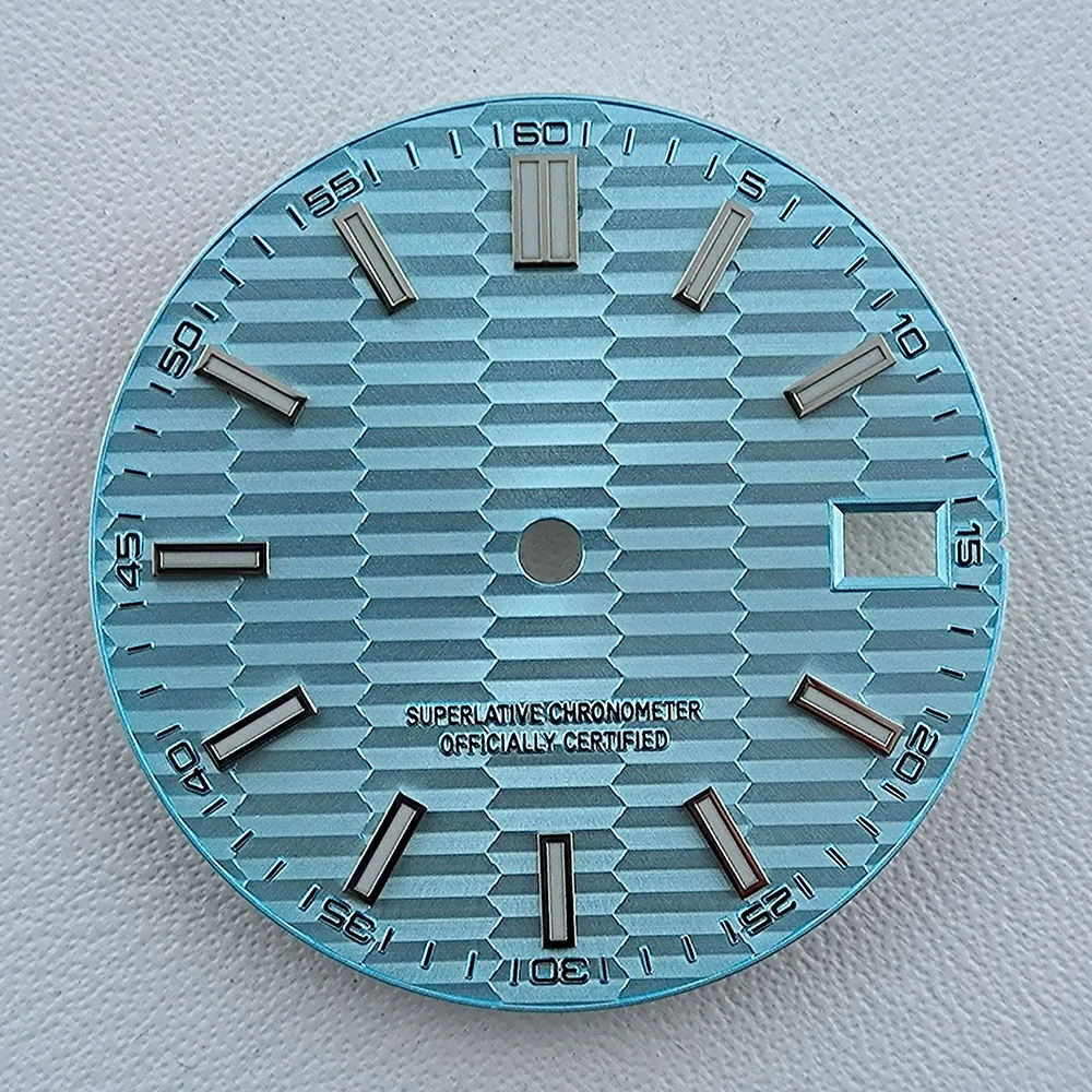 قرص NH35 28.5 ملم قرص الساعة شعار مخصص قرص أخضر مضيء مناسب لساعة الحركة NH35