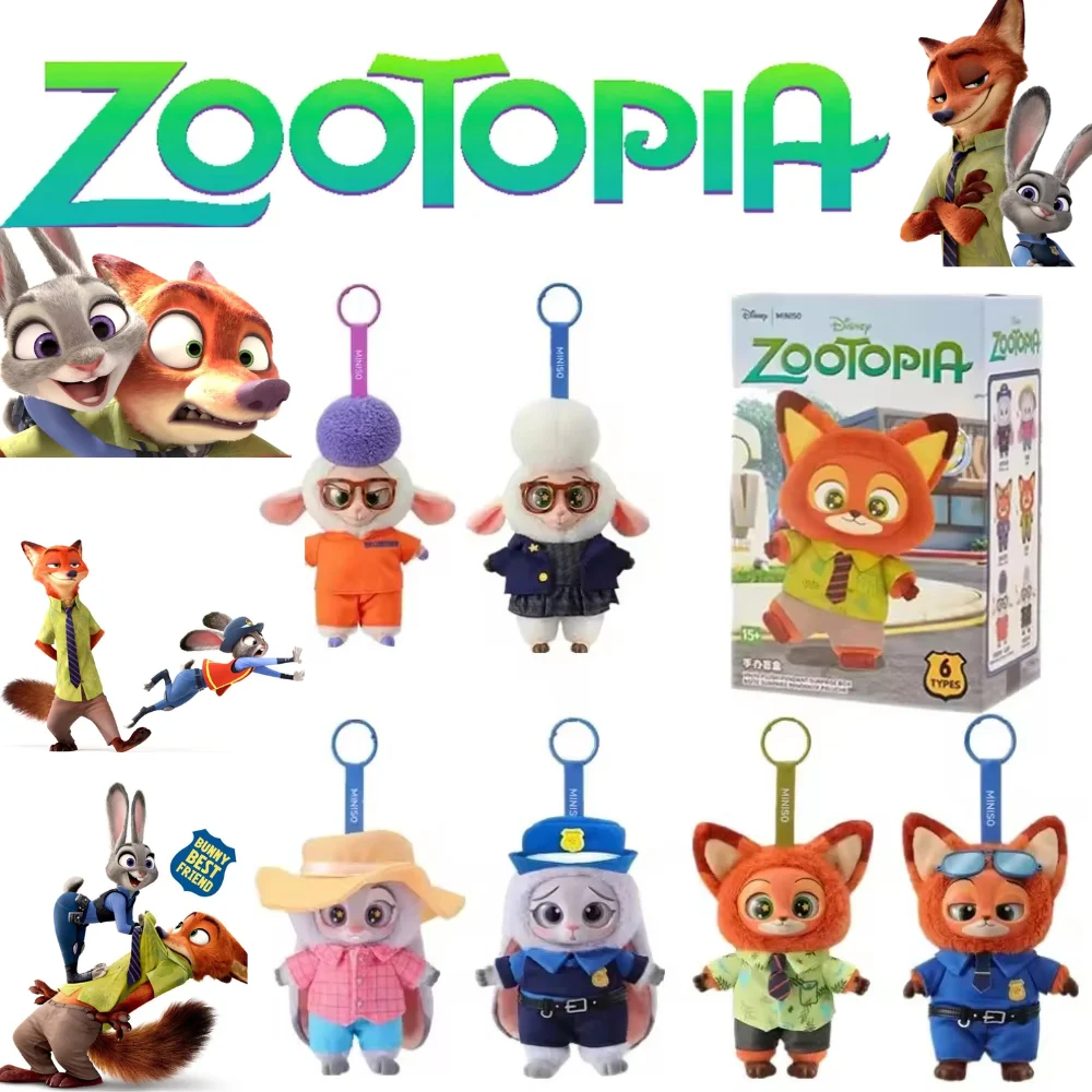 

НОВИНКА 2026, слепая коробка серии Disney Zootopia Judy Nick, виниловая плюшевая подвеска с персонажем мультфильма, модная коробка для игрушек, Рождественский подарок
