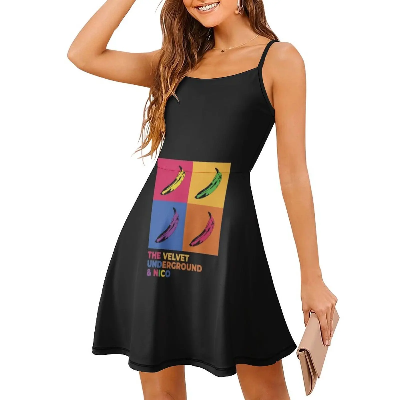 فستان The Velvet تحت الأرض على شكل قلب فستان أنيق للحفلات الصيفية للنساء The Velvet Underground The Velvet Womens