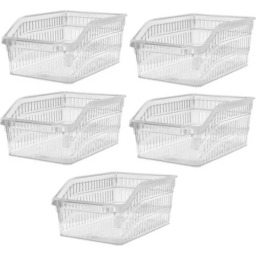 Sas Refrigerator Basket Cabinet Interior Regulator Basket Organizer 5 Pcs Transparent Big size 30 X20X13 cm