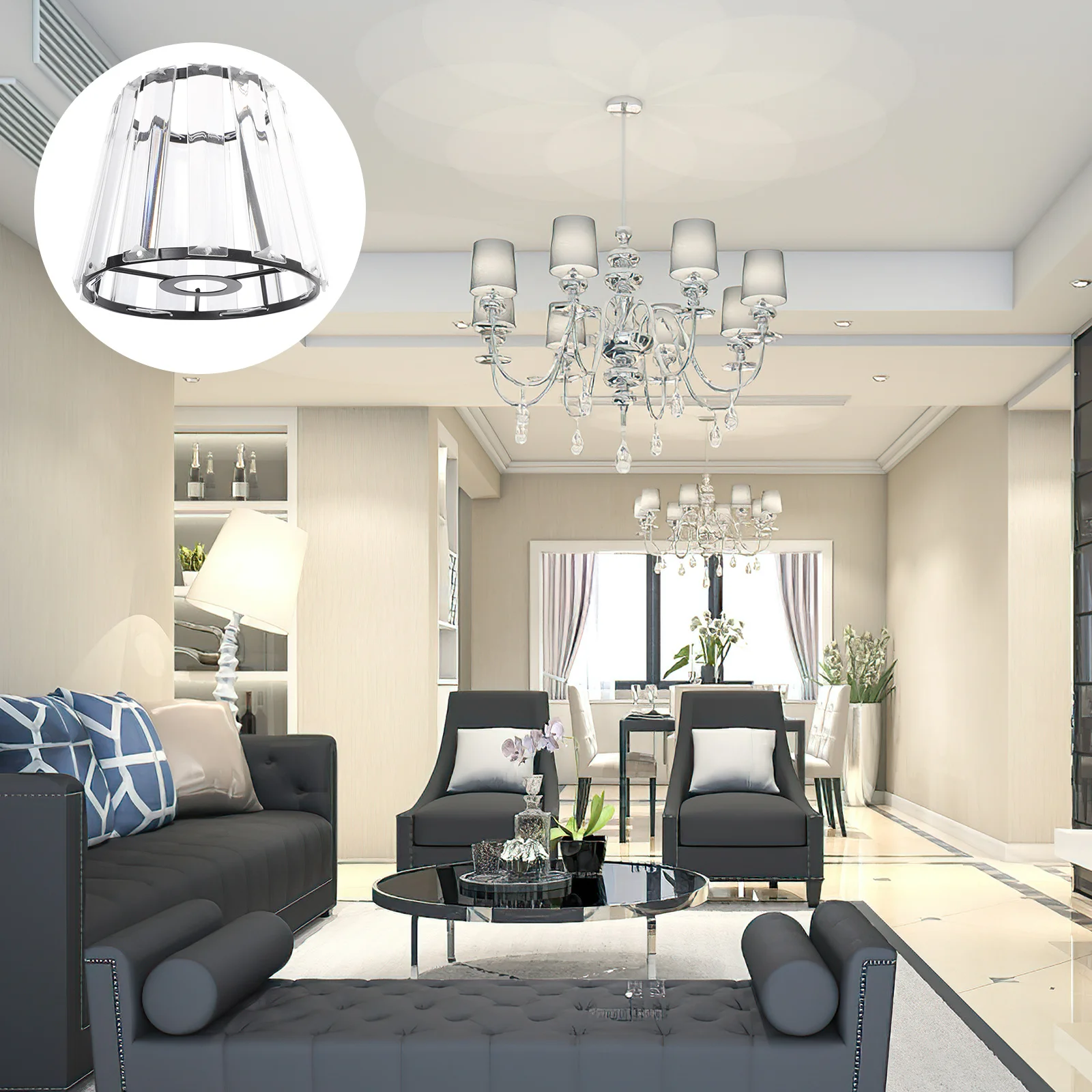 

Small Transparent Glass Lampshade E14 Modern Decorative Desk Lamp Cover Replacement Light Shade Bedroom Wall Light