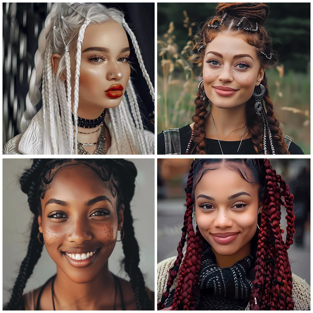 Tresses Synthétiques Yaki Lisses au Crochet, Extensions de Cheveux, Ombré, Pré-Étirées, 26 Pouces