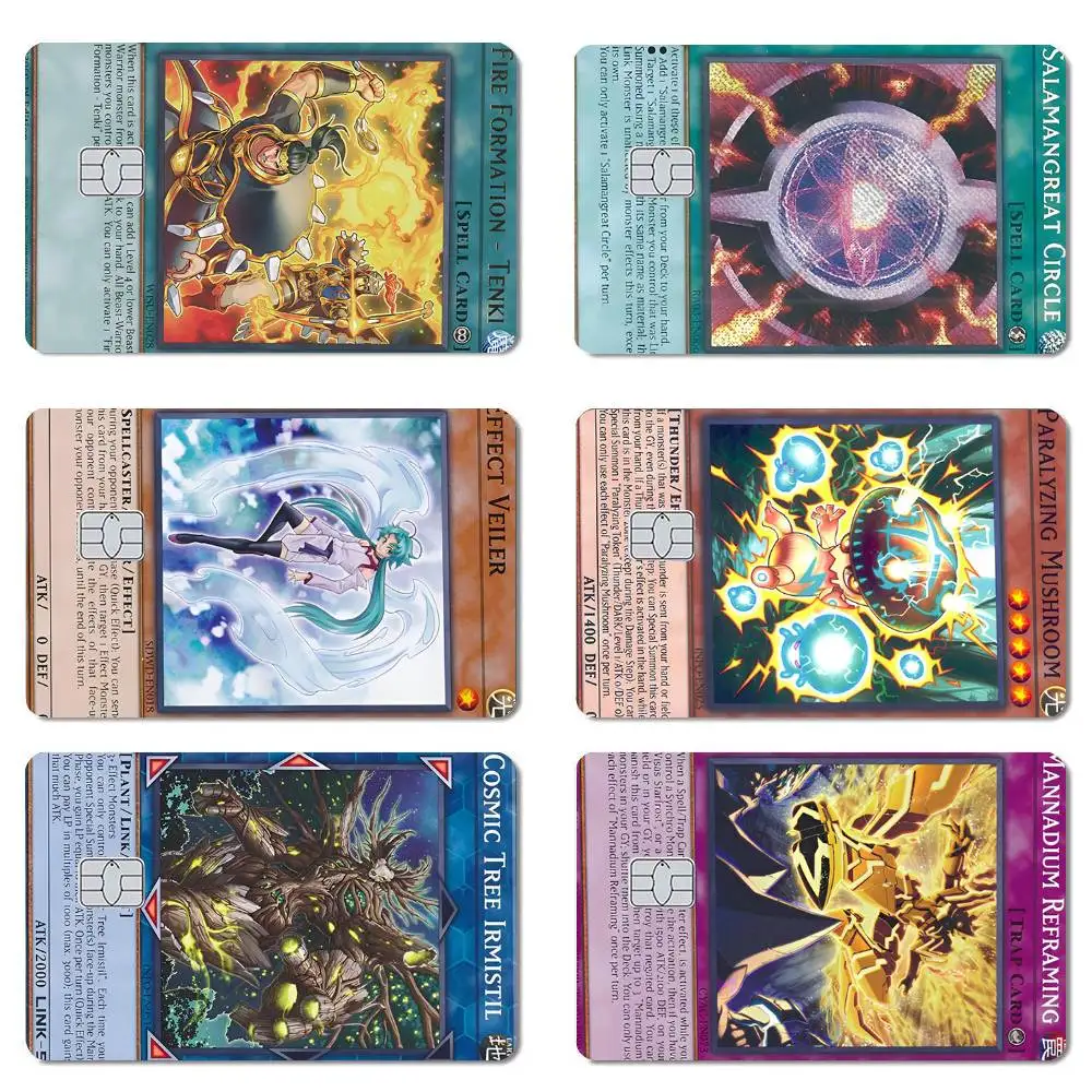 YuGiOh PVC HD Matte Film Skin Aufkleber für kleine Chip-Debit-/Bank-/Kreditkarten, wasserdichter Dekoraufkleber, Geschenk für Freunde