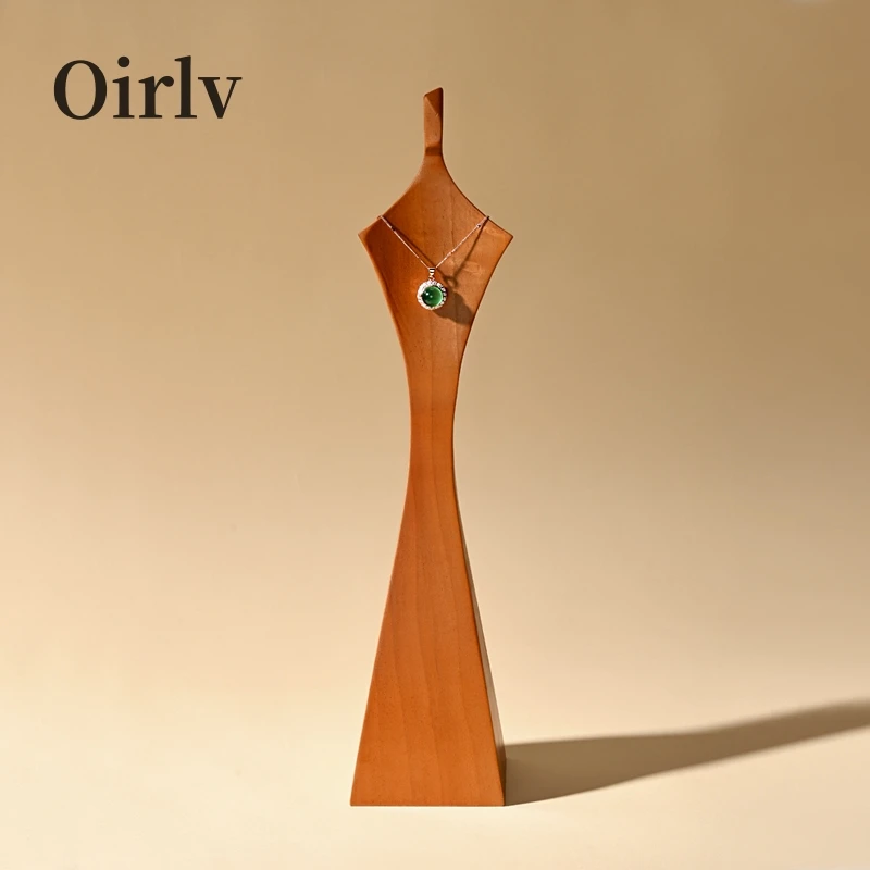 Oirlv Wooden Necklace Display Stand Solid Wood Necklace Stand Holder Display Wood Stand Wooden Holder Necklace Display Mannequin