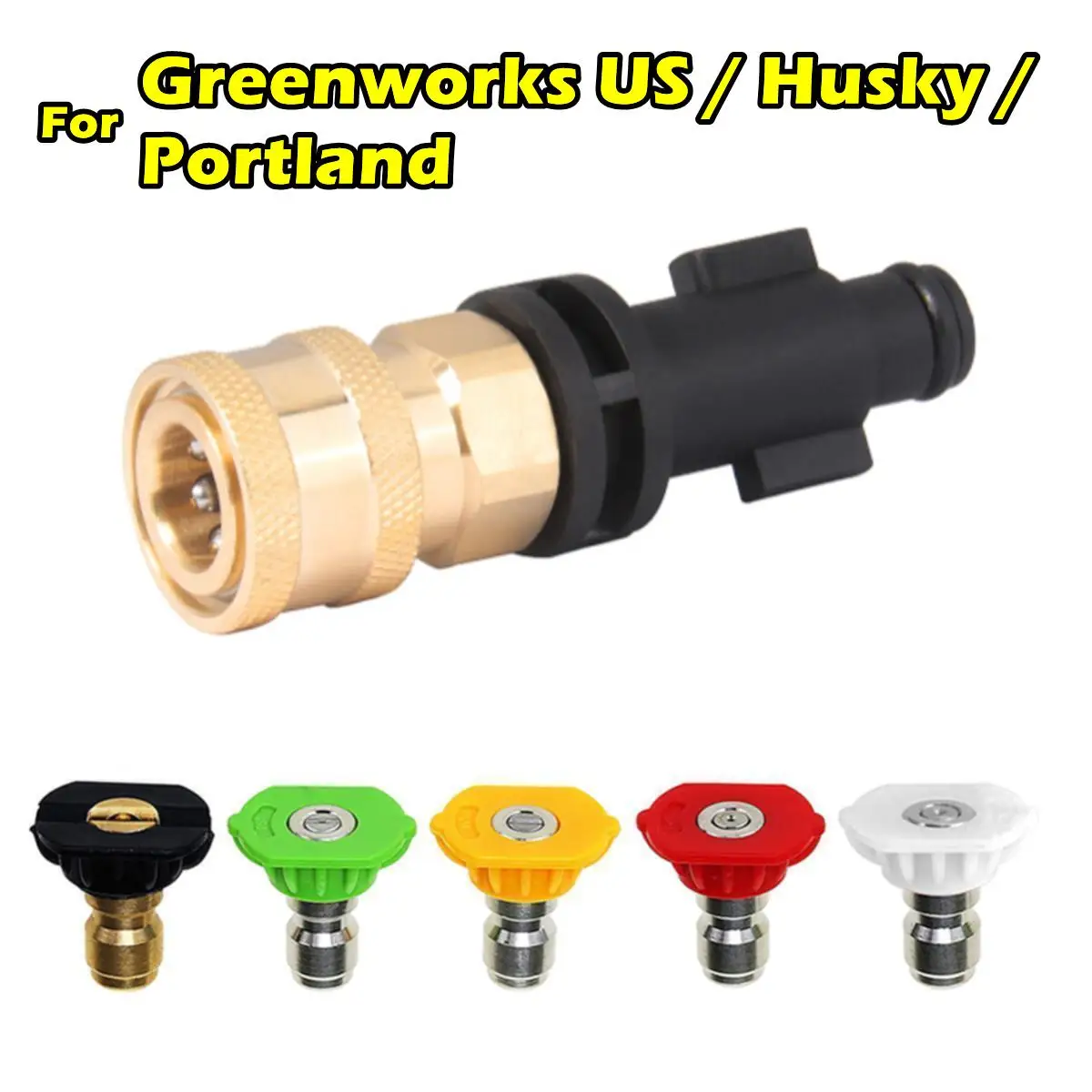 4000 PSI Wash Gun Adaptor For Greenworks US / Husky / Portland To Quick Connect 1/4