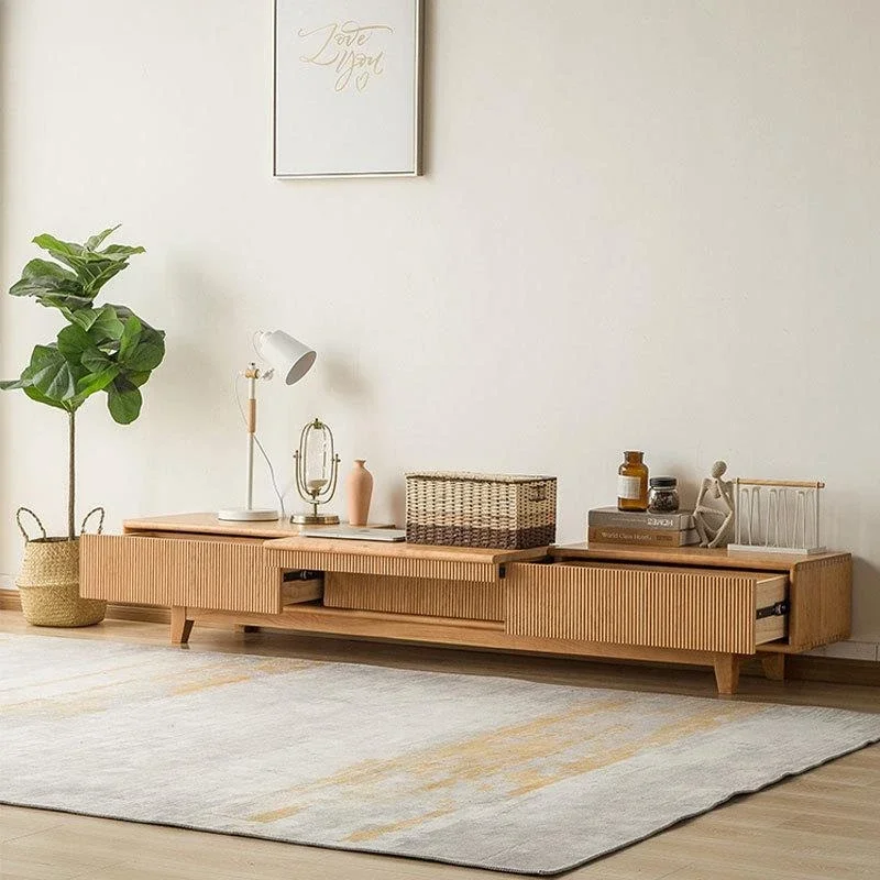 チェリーウッドレーザーTVキャビネット、多機能オーディオビジュアルキャビネット、ブラックウォールナット伸縮式プロジェクターフロアキャビネット