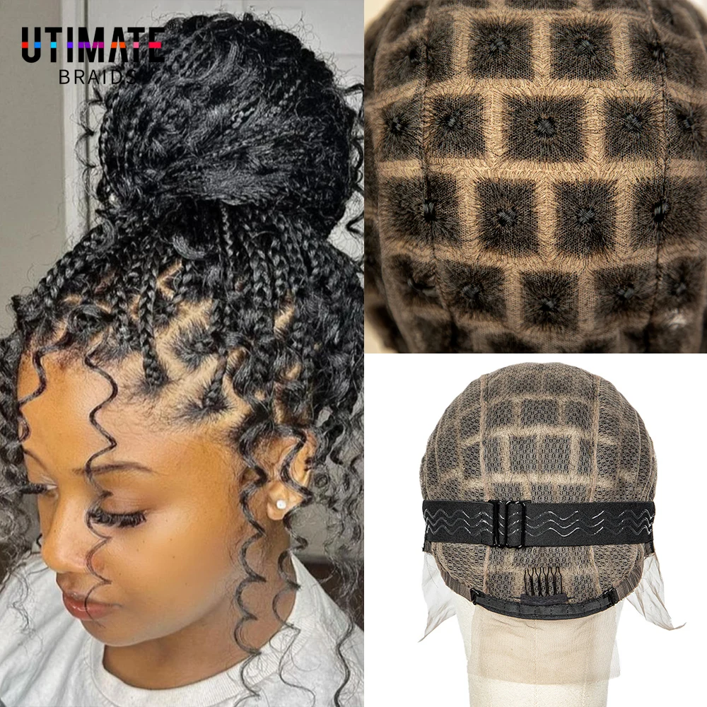 Braided Wig Cap for Crochet Braids Full Double Lace Braided Wig With Baby Hair Suitable for Making Crochet Wigs