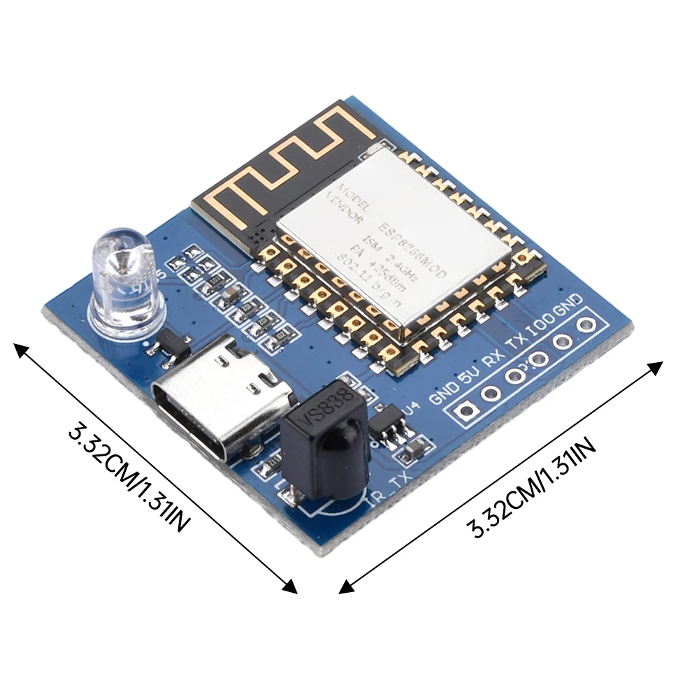 ESP8266 Infrared Transmitting and Receiving NEC Command WiFi Transmission Module Development Board with ESP-12F Module