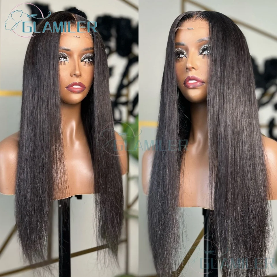 

Silky Straight 5x5 Silk Top Human Hair Wig Pre Plucked Bleached Knots Natural Color Virgin Brazilian 13x6/360 Lace Frontal Wigs