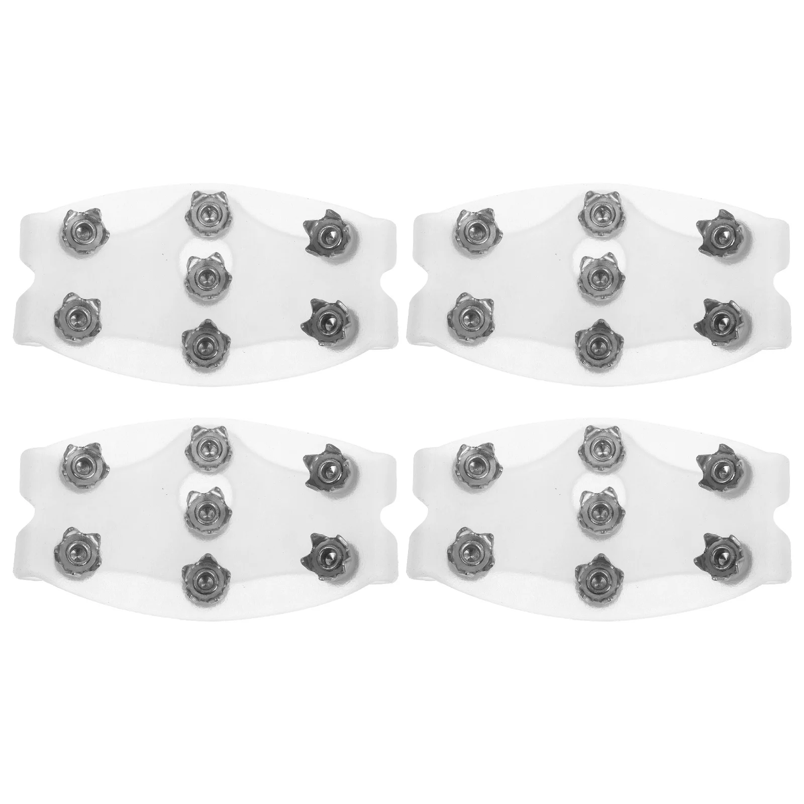 2Pairs Non-Slip Shoe Covers Anti-Skid Ice Cleats 7-Tooth Spikes Snow Traction Crampons Winter Hiking Outdoor Safety Grips