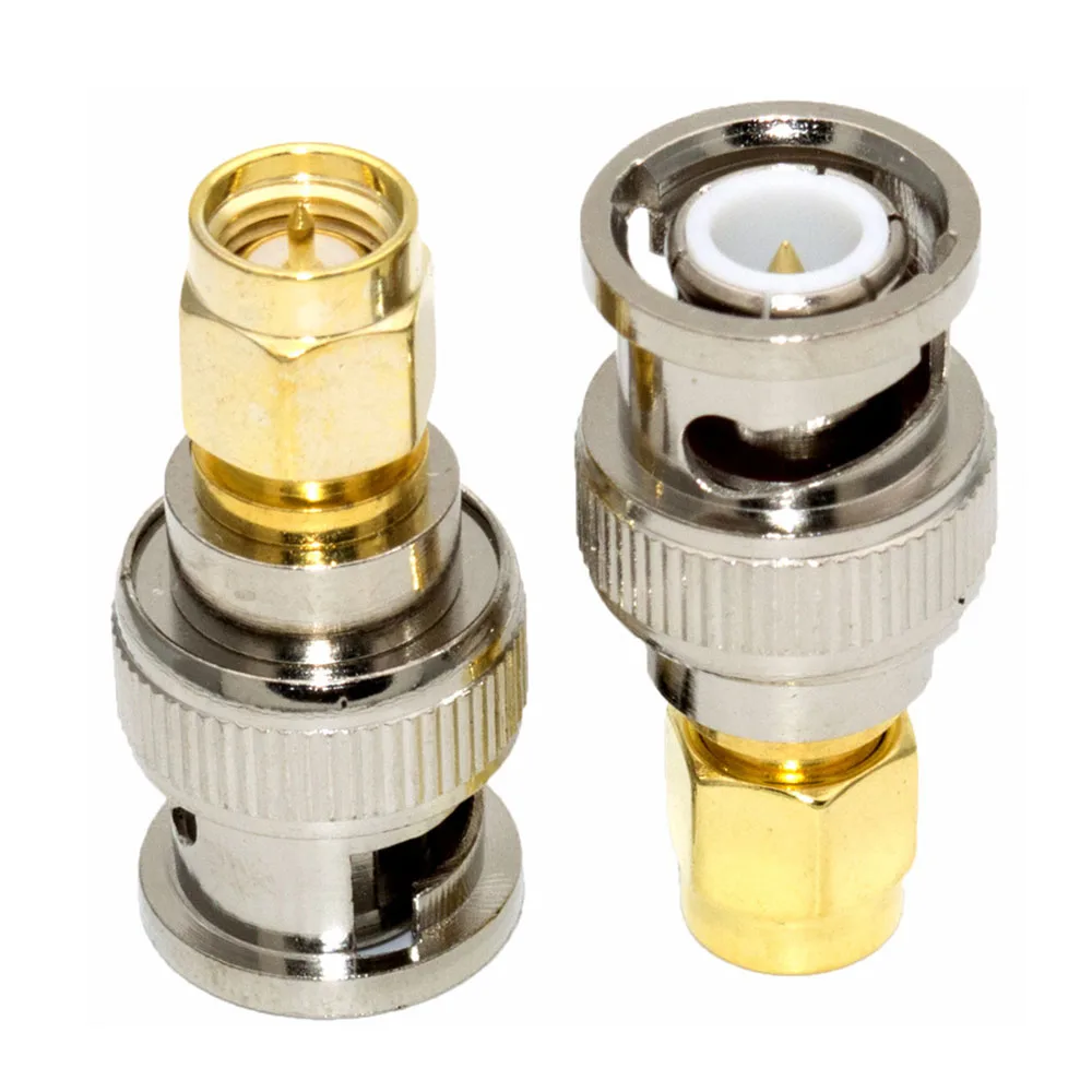 1pcs Coaxial RF Connector BNC Male to SMA Male Internal Screw BNC Bayonet Connector