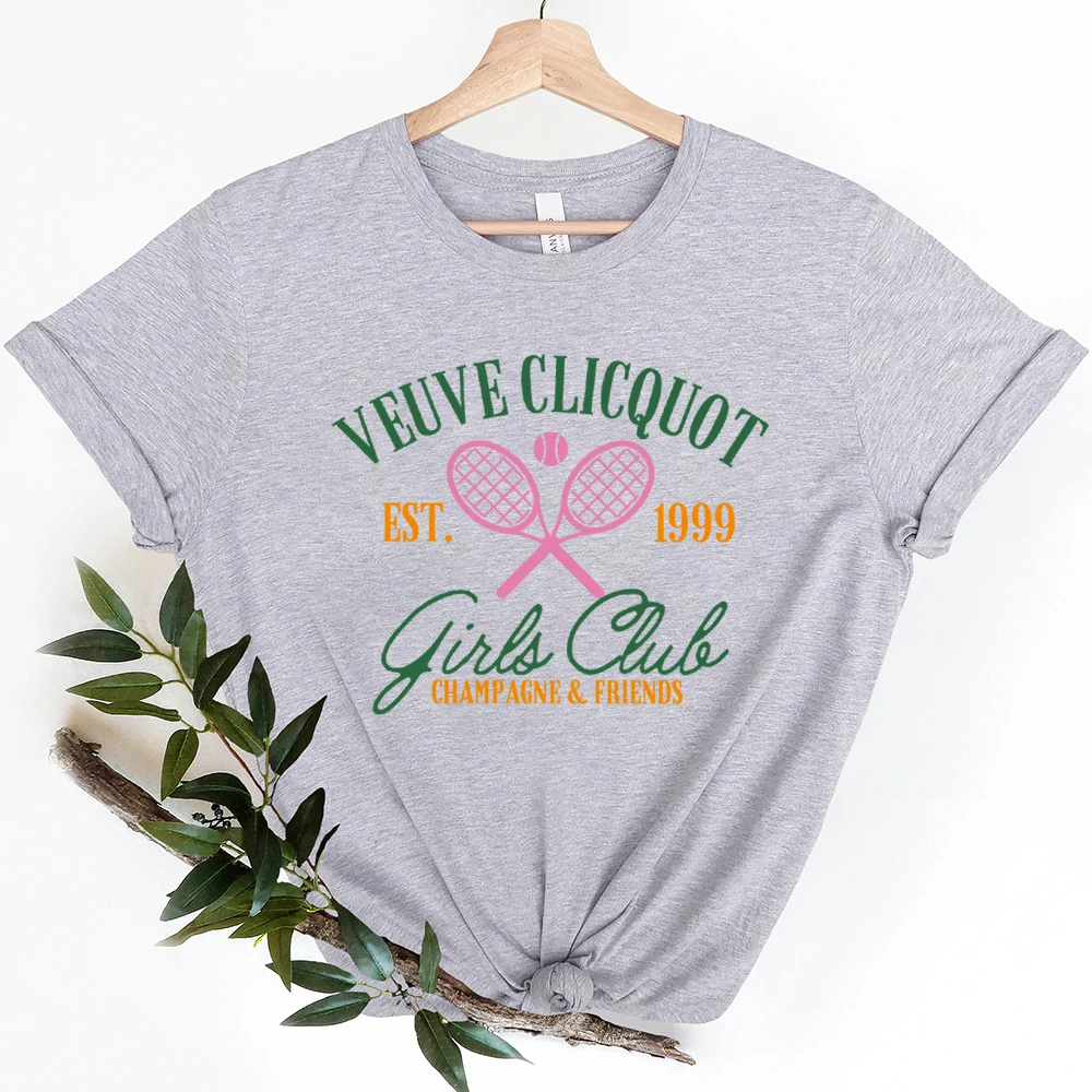 Comfort Colors Vintage Champagne Tennis Club T-Shirt Girls Club Bridal Women\'s Tee Graphic Tees Cute Y2k Women Clothes Aesthetic