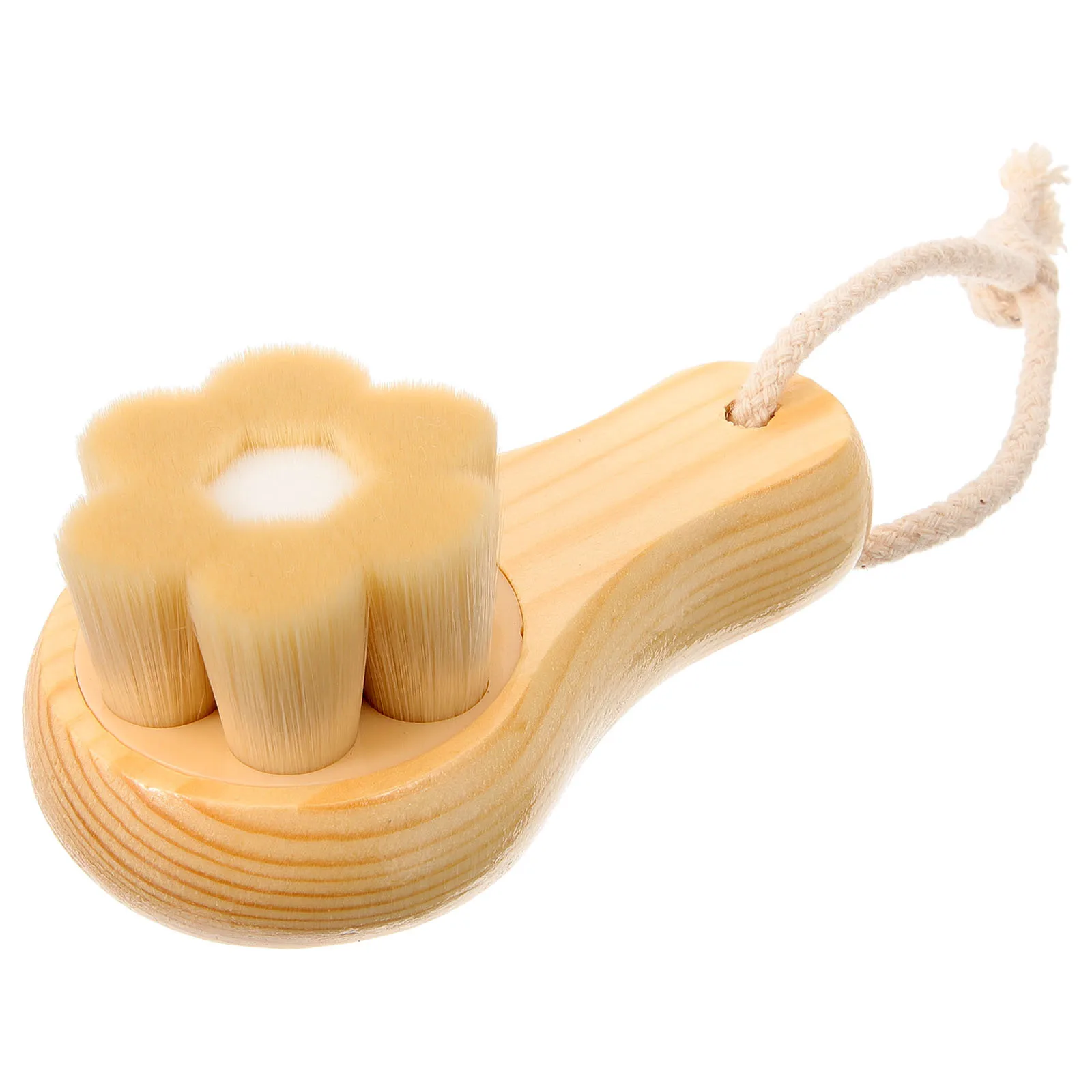 洗顔ブラシ木製ハンドル手動角質除去剤顔の毛穴ディープクリーンにきび除去メイクスクラブスキンケアツール