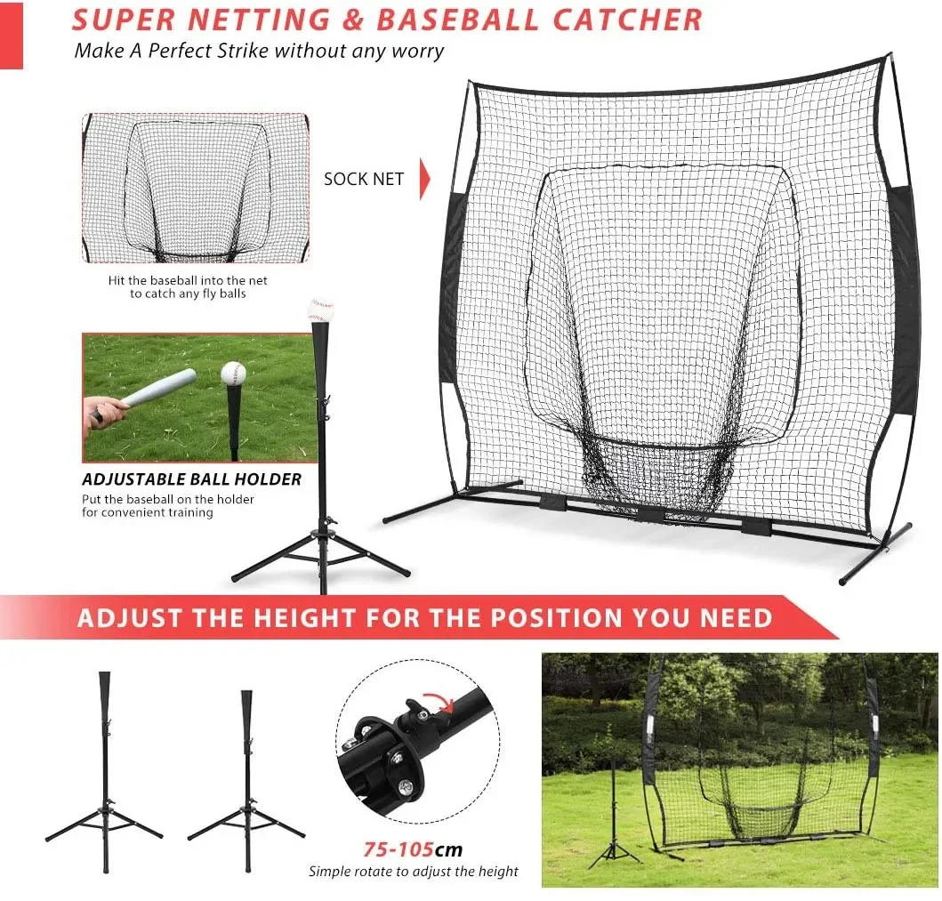 High quality softball backstop practicing pitching hitting batting tee set pitching net baseball net