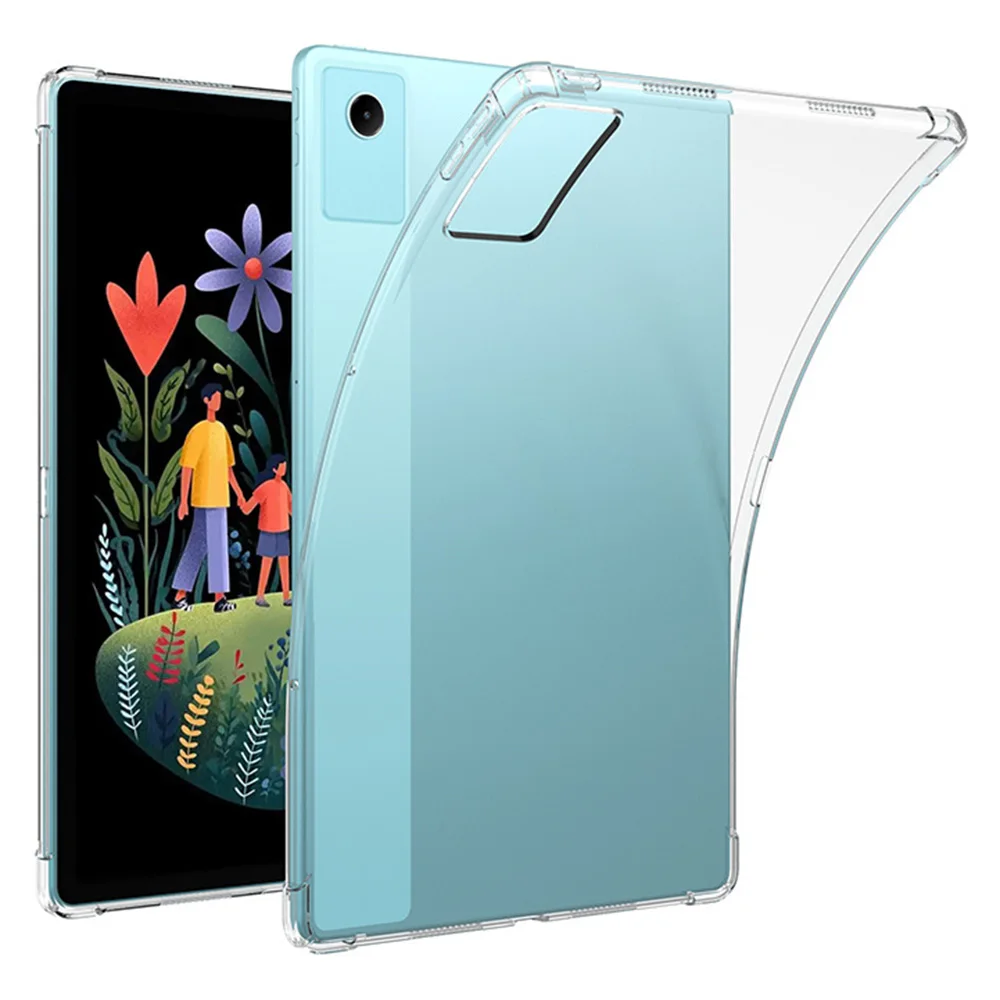 

Чехол для Lenovo Idea Tab Plus, противоударный, прозрачный, из ТПУ, с защитой по четырем углам - прозрачный