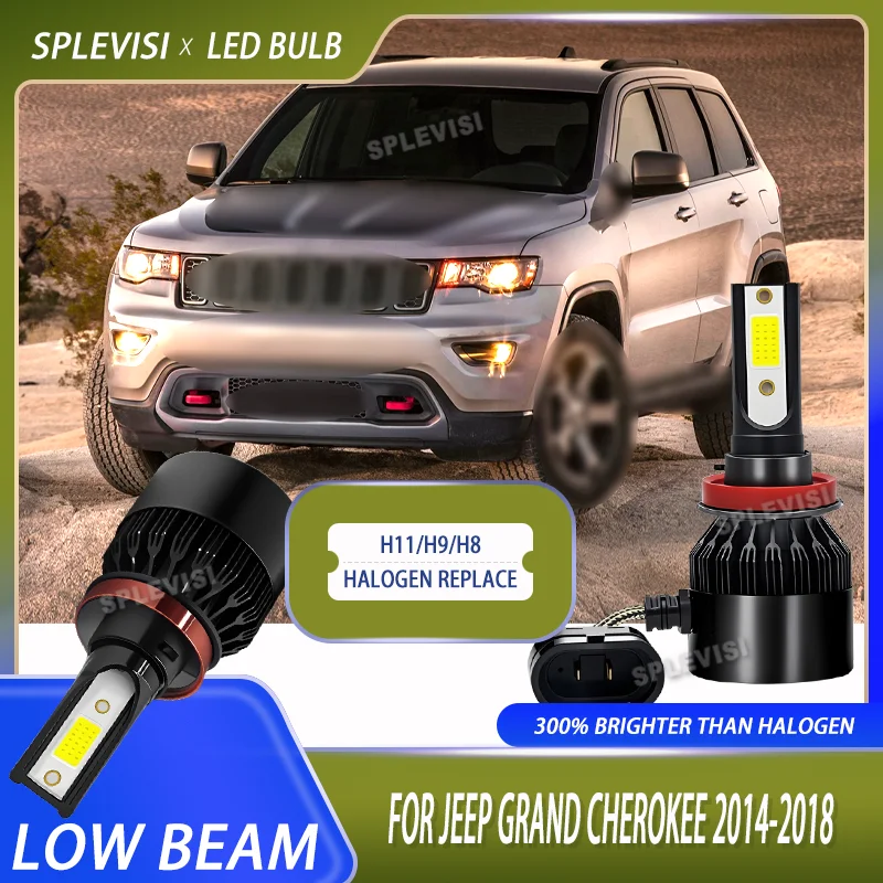 

Durable Black aluminium LED H11 Headlight Low Beam Reliable Illumination 12v For Jeep Grand Cherokee 2014 2015 2016 2017 2018