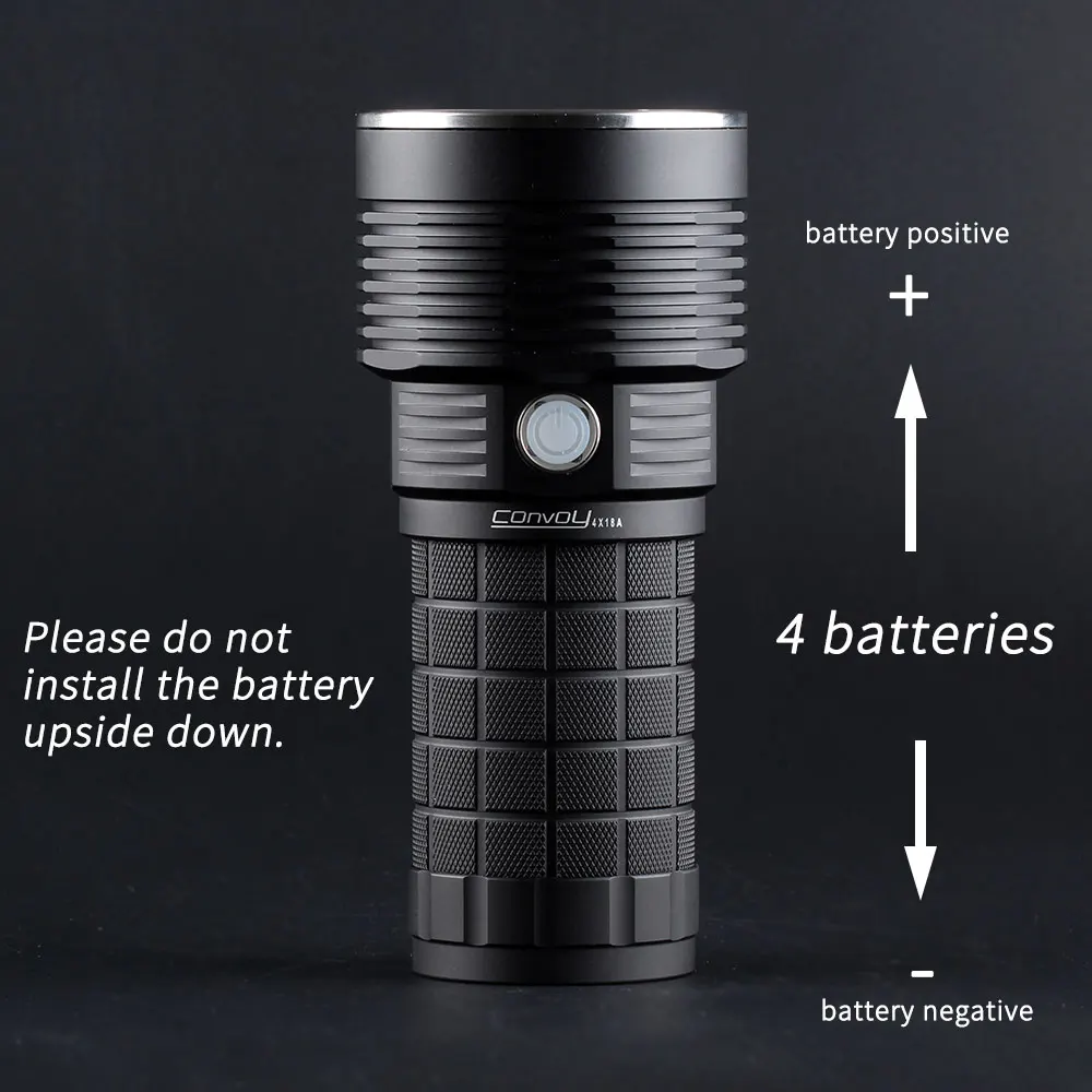 Convoy 4X18A flashlight,  XHP70.3 HI , with temperature control and type-c charging interface,18650 flashlight ,torch