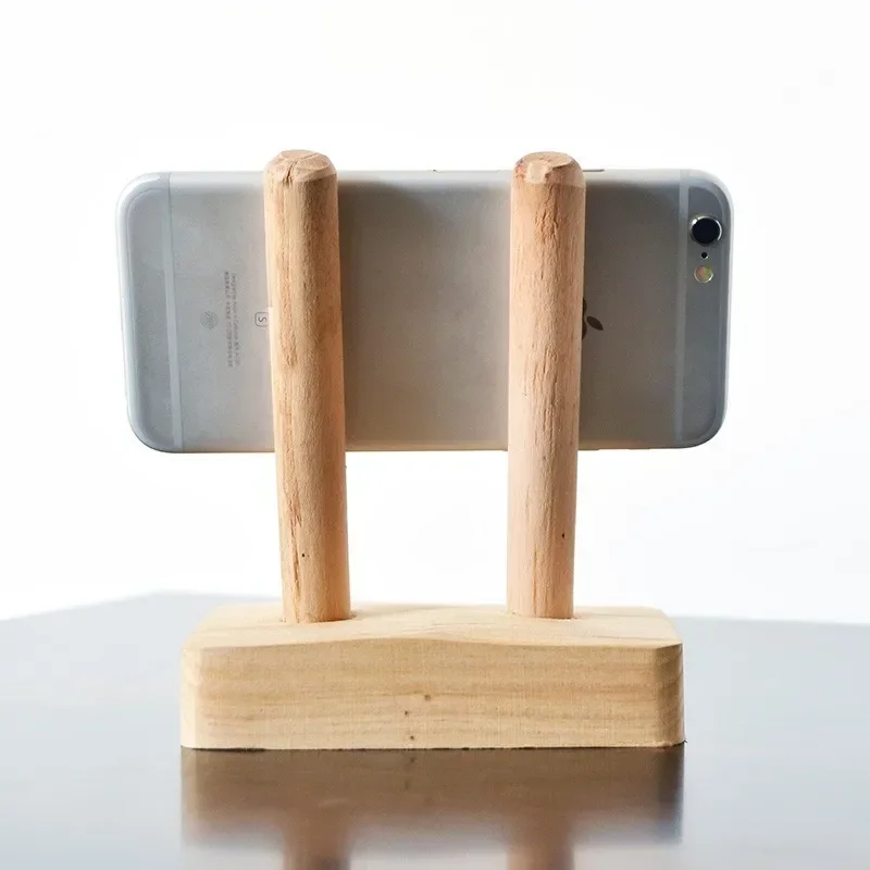 Purely handmade solid wood mobile phone holder, lazy support shelf desktop creative small gift mobile phone base