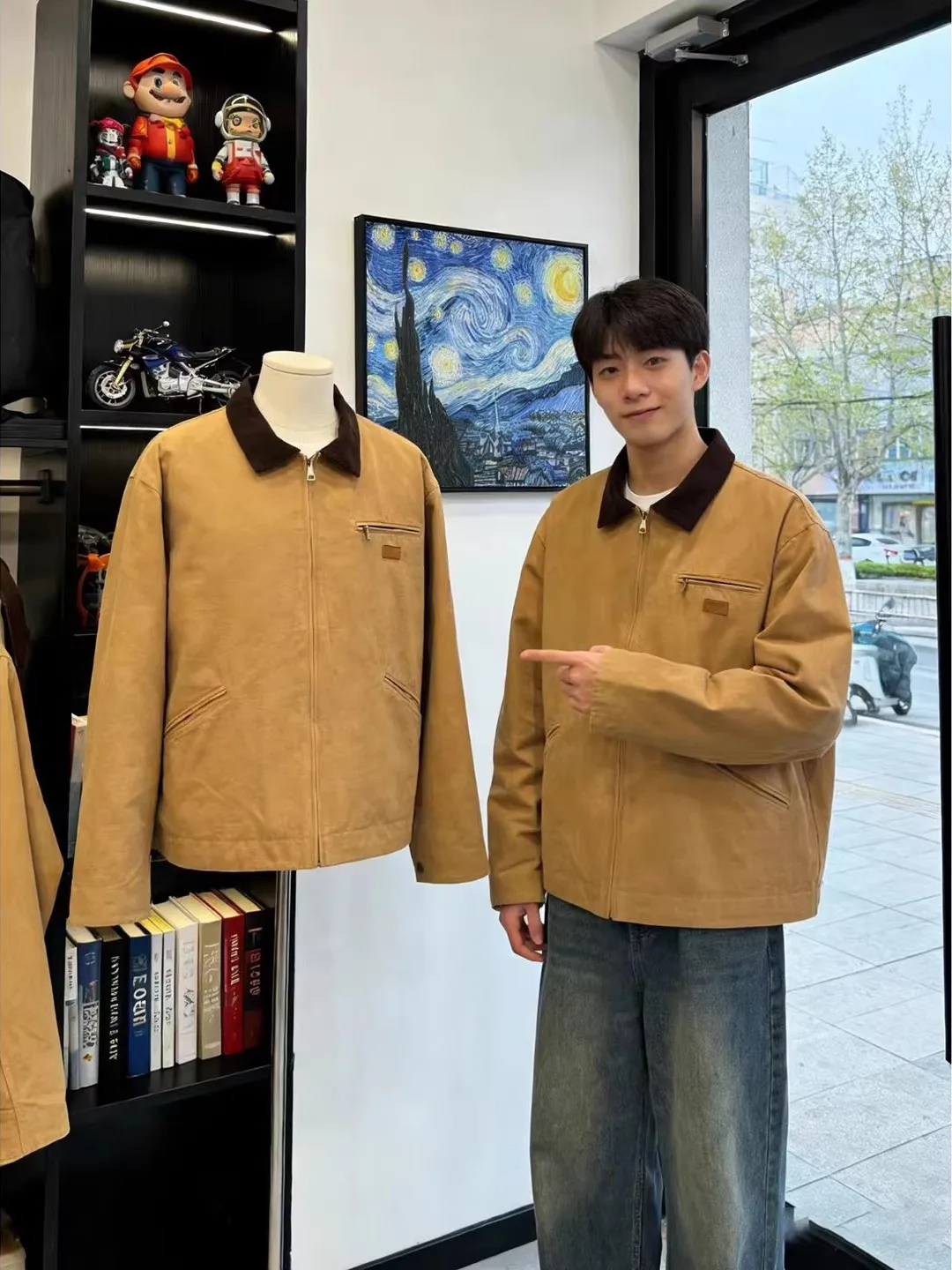 

Мужская куртка-бомбер в американском ретро-стиле, весна-осень, с воротником «Детройт», свободного кроя, молодежная, повседневная верхняя одежда