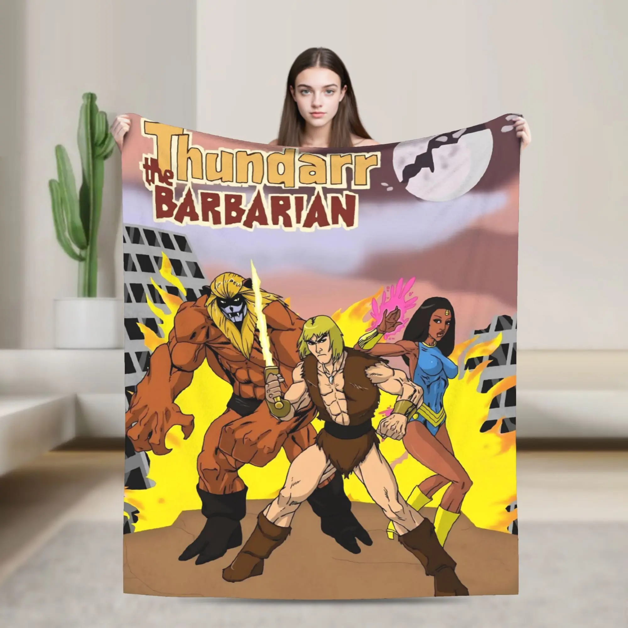 Thundarr The Barbarian Blanket Warm Cozy Fluffy  Throw Blankets for Couch 50x60 Inch Multi-size Bedspreads