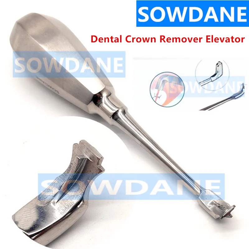 Stainless Steel Lab Laboratory Dental  Handle Non-Slip Cross Broken Crown Remover Pusher Teeth Whitening