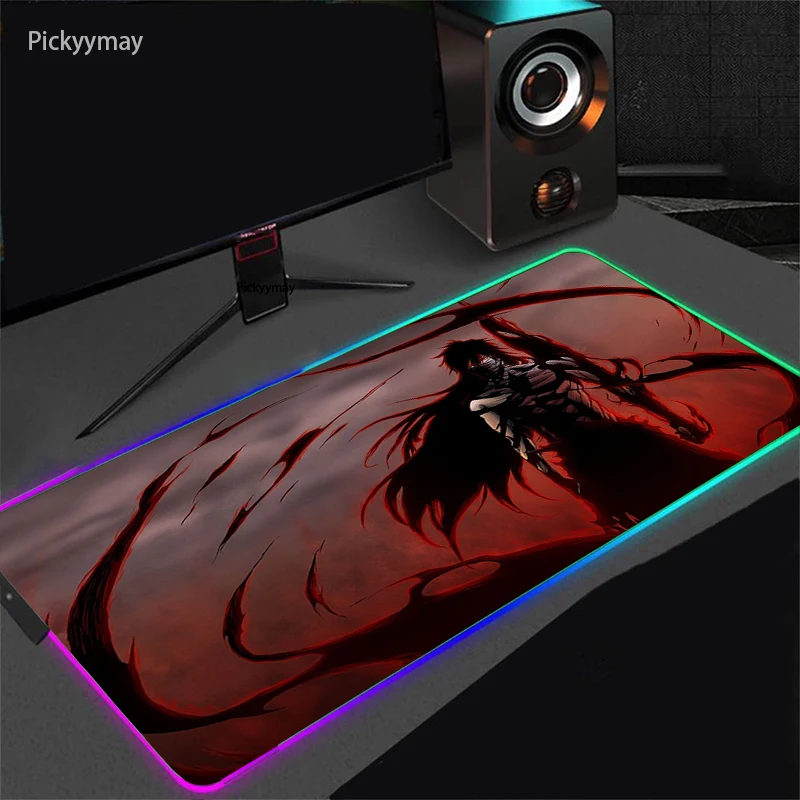 Imagem -05 - Lixívia Anime Rgb Gaming Mouse Pad Led Luz Grande Tapete do Mouse Mesa Teclado Backlight Mousepad Computador Portátil Gamer Esteiras