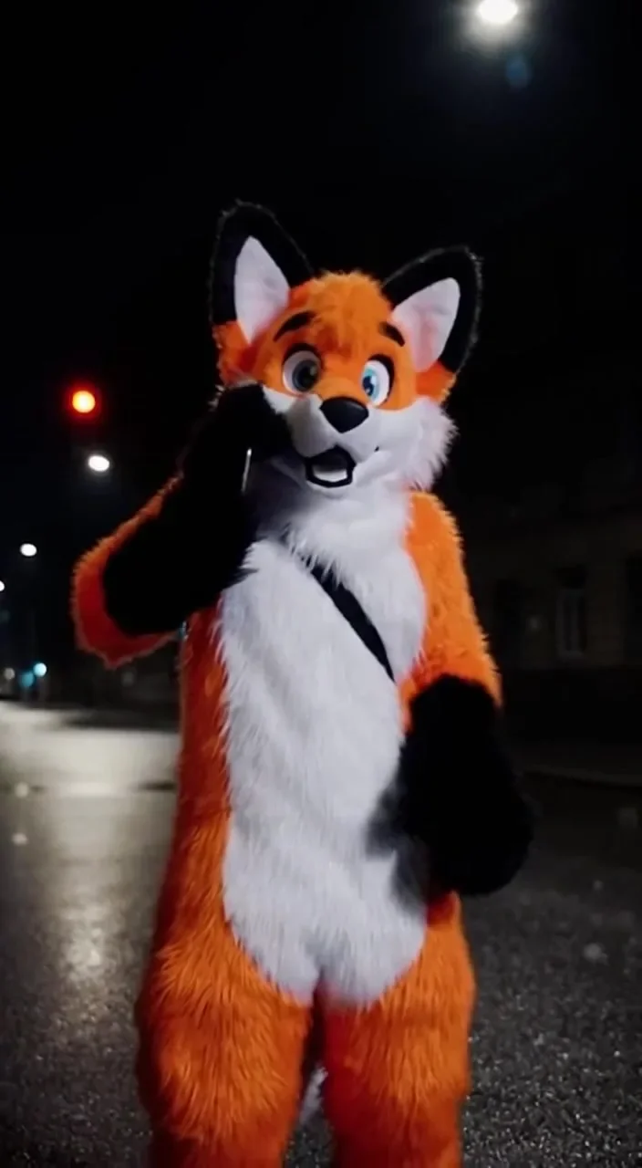 Orangefarbenes und weißes Husky-Hund-Fuchs-Fursuit-Maskottchen-Kostüm mit langem Fell für Erwachsene, für Halloween-Show und Party.