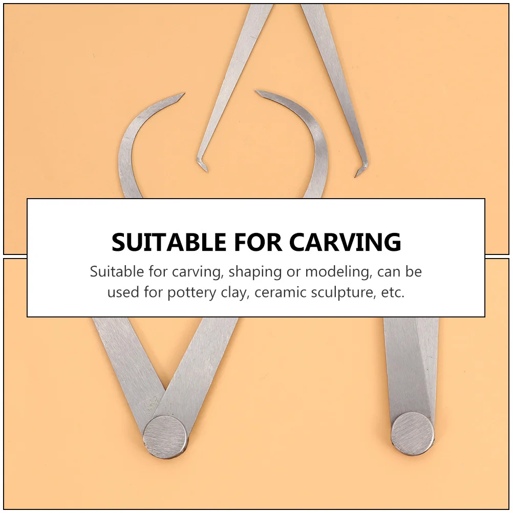 

4Pcs Steel Measurement Calipers Durable Caliper Set for Carving Shaping Clay Sculpture Inside Caliper