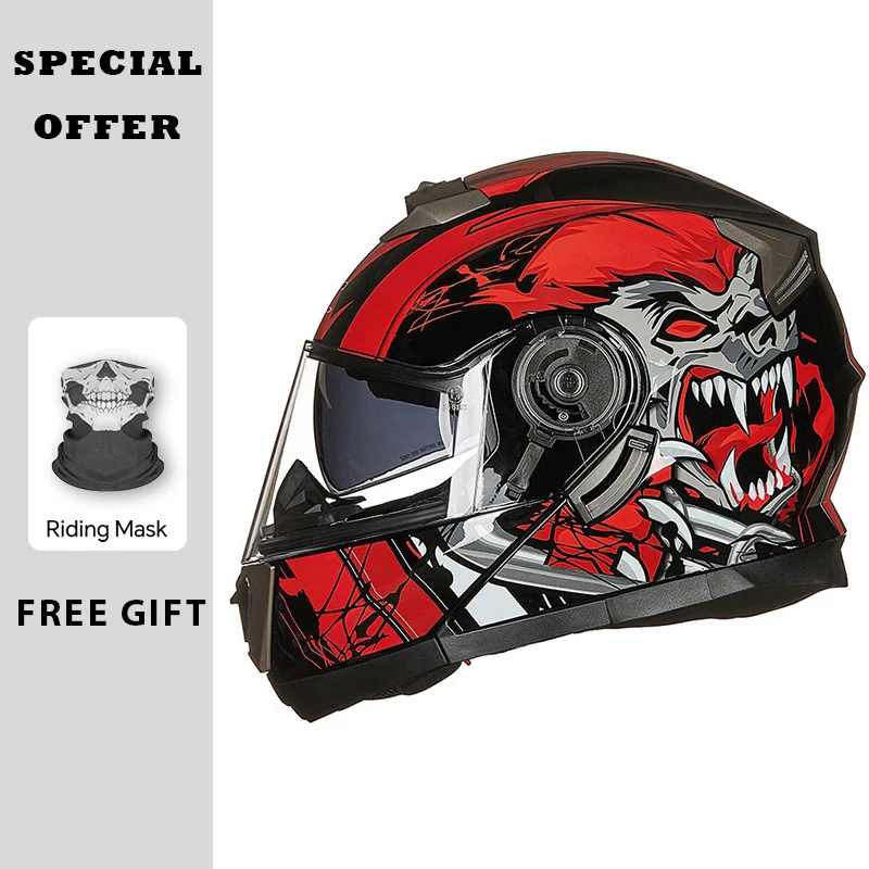 

Motorcycle Helmets Modular Flip Up Helmet Double Visors DOT Approved Full Face Casque Moto Racing Motocross Helmet ECE