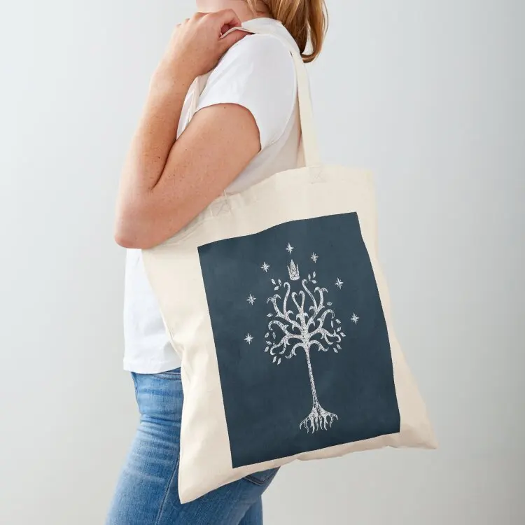 

The White Tree Crest Tote Bag shopper bag women Canvas Shopper handbag custom tote bag