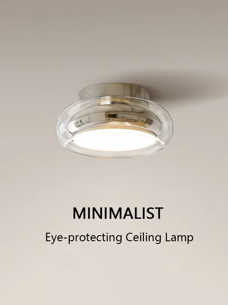 Bauhaus Minimalist Glass Ceiling Light Circular Corridor Ceiling Lamp Hallway Living Room Bedroom Dressing Room Lighting Decor