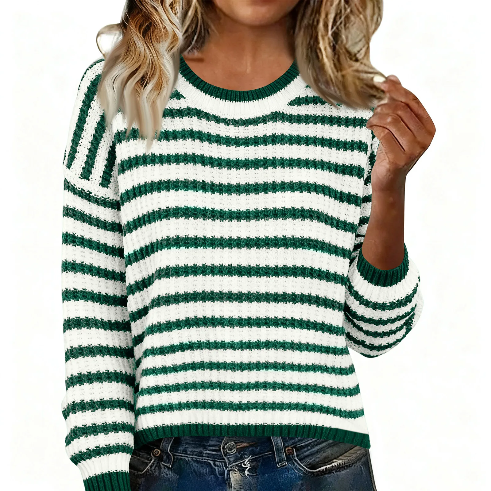 

Women'S Casual And Fashionable Long Sleeved Knitted Top Sweater Woman Clothes Pulls Femmes Ropa De Mujer Sweater For Woman