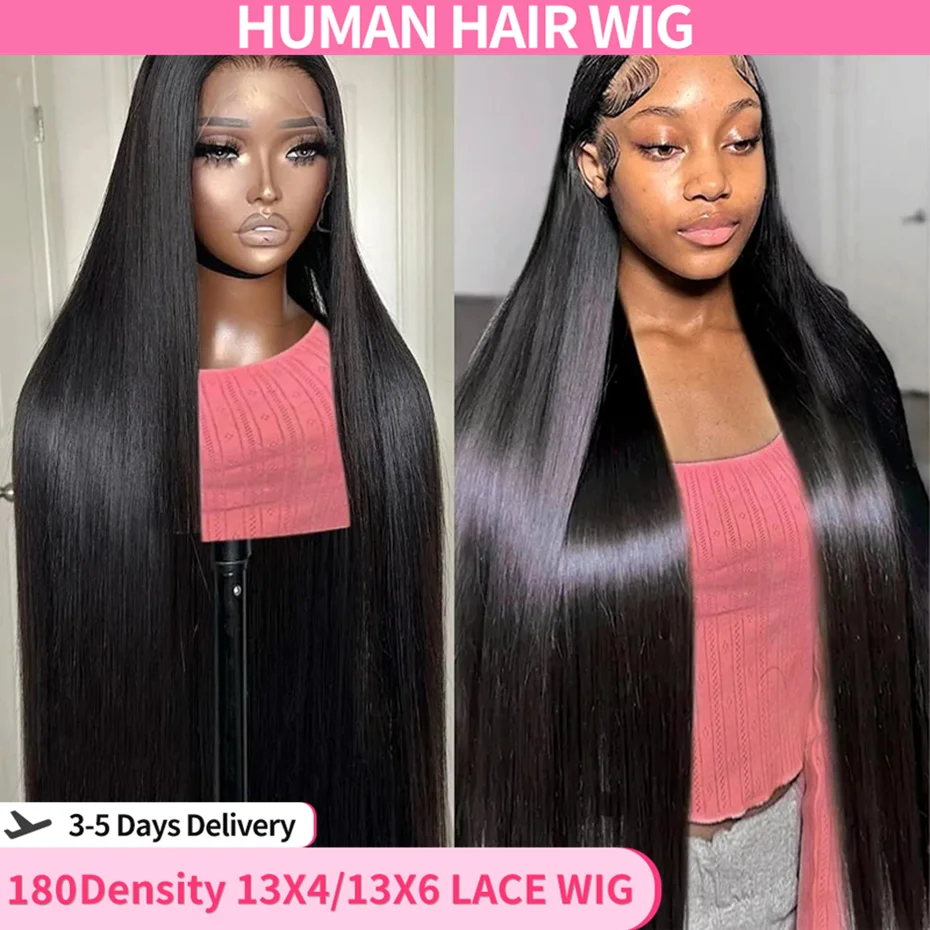 180 Density 13X6 Hd Lace Frontal Wig 30 38 Inch Straight Lace Front Wigs Human Hair 13X4 Lace Front Human Hair Wig For Women