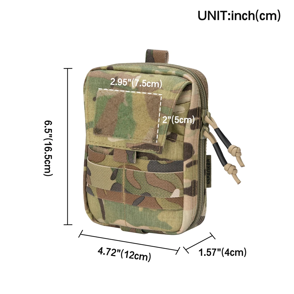 EXCELLENT ELITE SPANKER Tactical EDC Pouch Molle Multifunctional Pouch Double Zipper Waist Pack Magic Tape Tool Bags