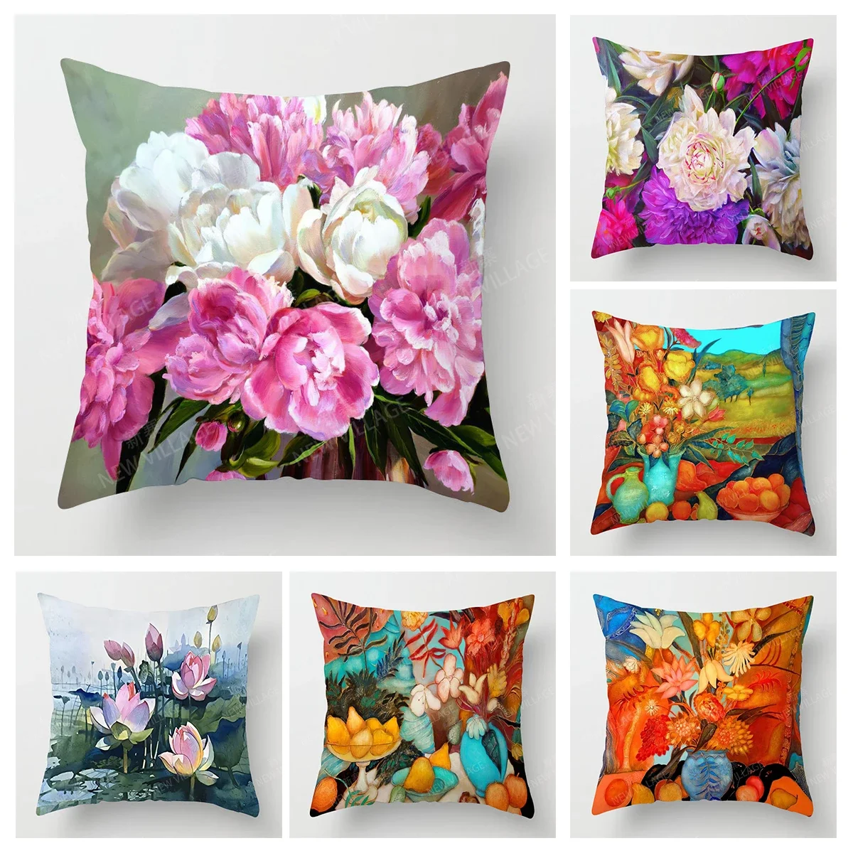 Home living room decoration cushion covers Vintage oil painting style throw pillow cover45*45 pillowcase 40x40cm 50x50 45x45