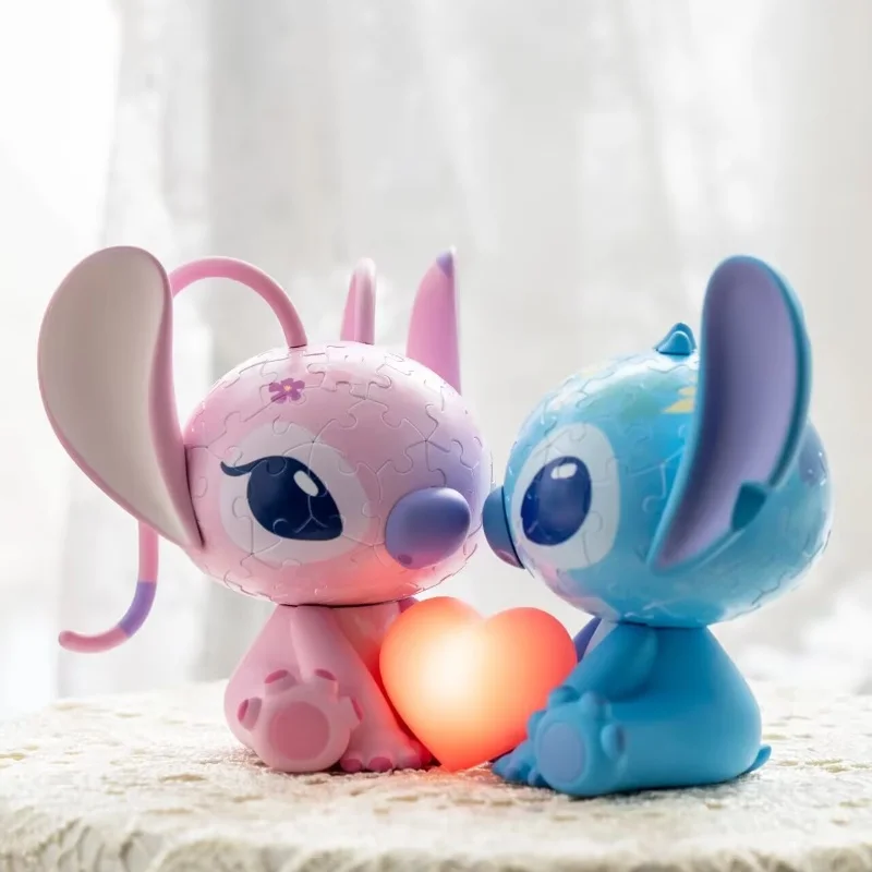 Disney 3d-Jp Lilo & Stitch Giocattoli Anime Stitch Figurine Angelo Luce notturna Ragazze Kawaii Stitch Lampada da notte Decorazione della stanza Regalo