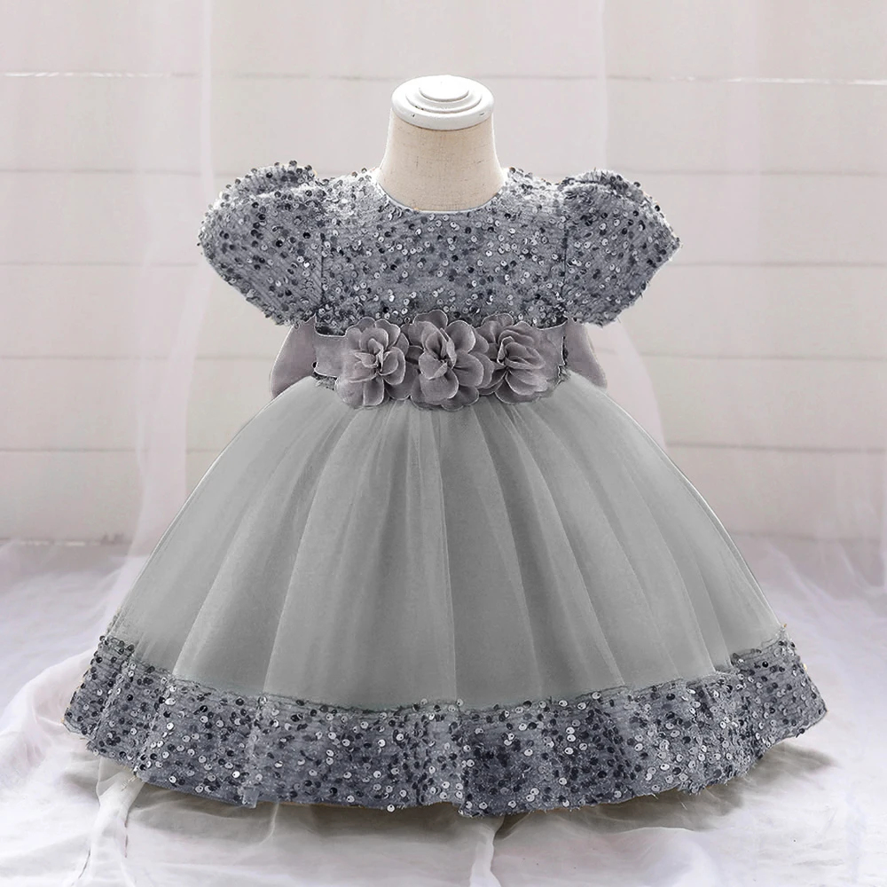 Kleinkind Baby Pailletten Party Kleider Taufe Hochzeit 1 Jahr Geburtstag Bogen Prinzessin Kleid Für Baby Mädchen Spitze Brautjungfer Kleid Vestidos