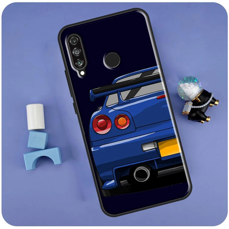 Skyline R34 Blue Case For Huawei P30 P20 P40 Lite Nova 11 Pro 3i 8i 11i 9 10 SE 5T Y60 Y61 Y70 Y90 Y91 Cover