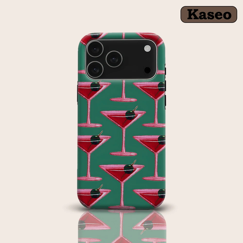 

KASEO Matte Bumper for Magsafe Case for IPhone 17 16 15 14 Plus 13 Pro Max Shockproof Hard PC Pink Martini Grid Cover