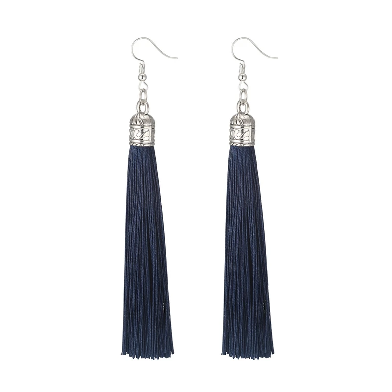 Fashion Tassel Earrings For Women Jewelry Bohemian Drop Dangle Long Earrings Silk Fabric Ethnic Vintage Daily Earrings