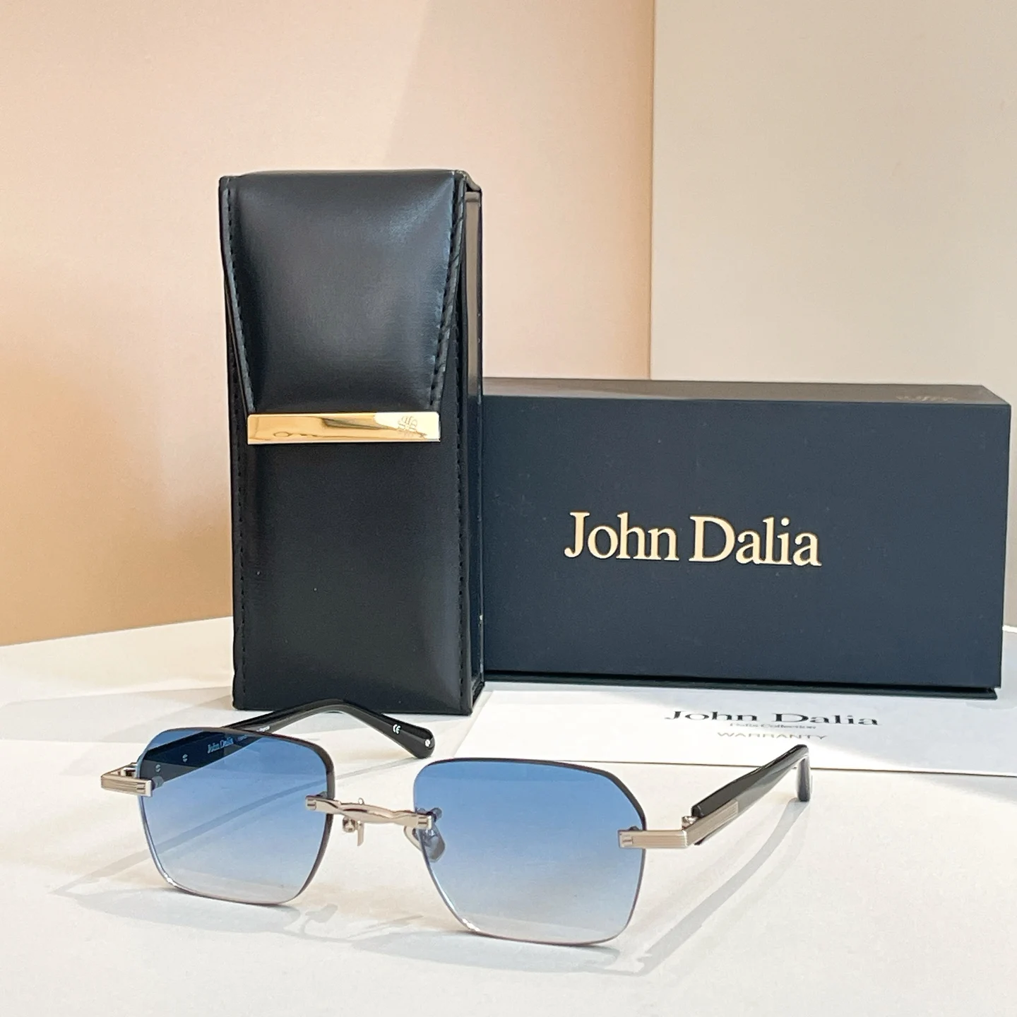 Originele ontwerper voor JOHN DALIA JD DWAYNE Luxe mannen vrouwen zonnebril randloze premium mode UV400 unisex brillen met doos