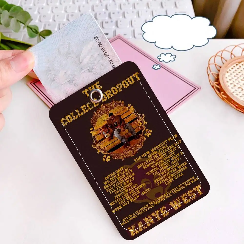 سلسلة مفاتيح حامل Pop Rapper K-Kanye W-West مع سلسلة مفاتيح لبطاقة الوصول وحافلة المرور وبطاقة الهوية الائتمانية #3